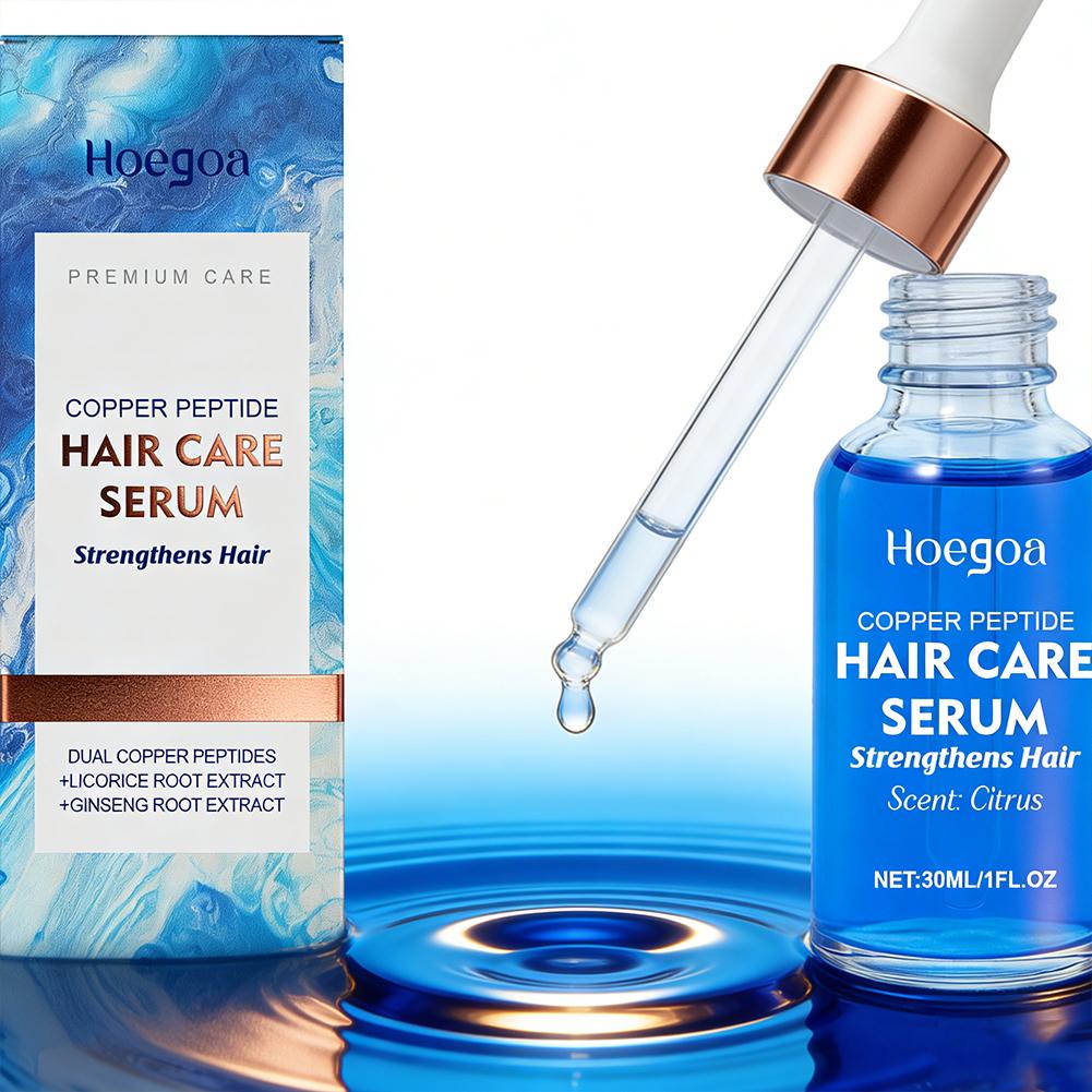 Hair Care Serum - 1/2個入り銅ペプチド育毛剤、デュアルペプチドと甘草根エキス配合、脱毛防止トリートメント、薄毛・頭皮ケア
