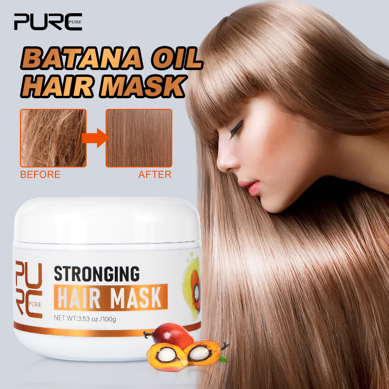 Hair Care Vitamin E - PURC ヘアマスクバタナオイルスムージングストレート修復ダメージヘア抗縮れ栄養輝きヘアトリートメントヘアケア製品