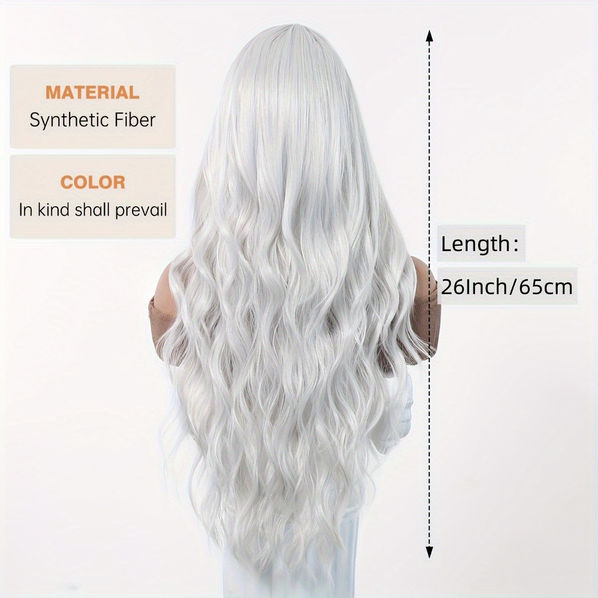 安信ブランド合成繊維ウィッグ：シルバーホワイトの自然な大きな - Hair Care Daily のレビューと価格