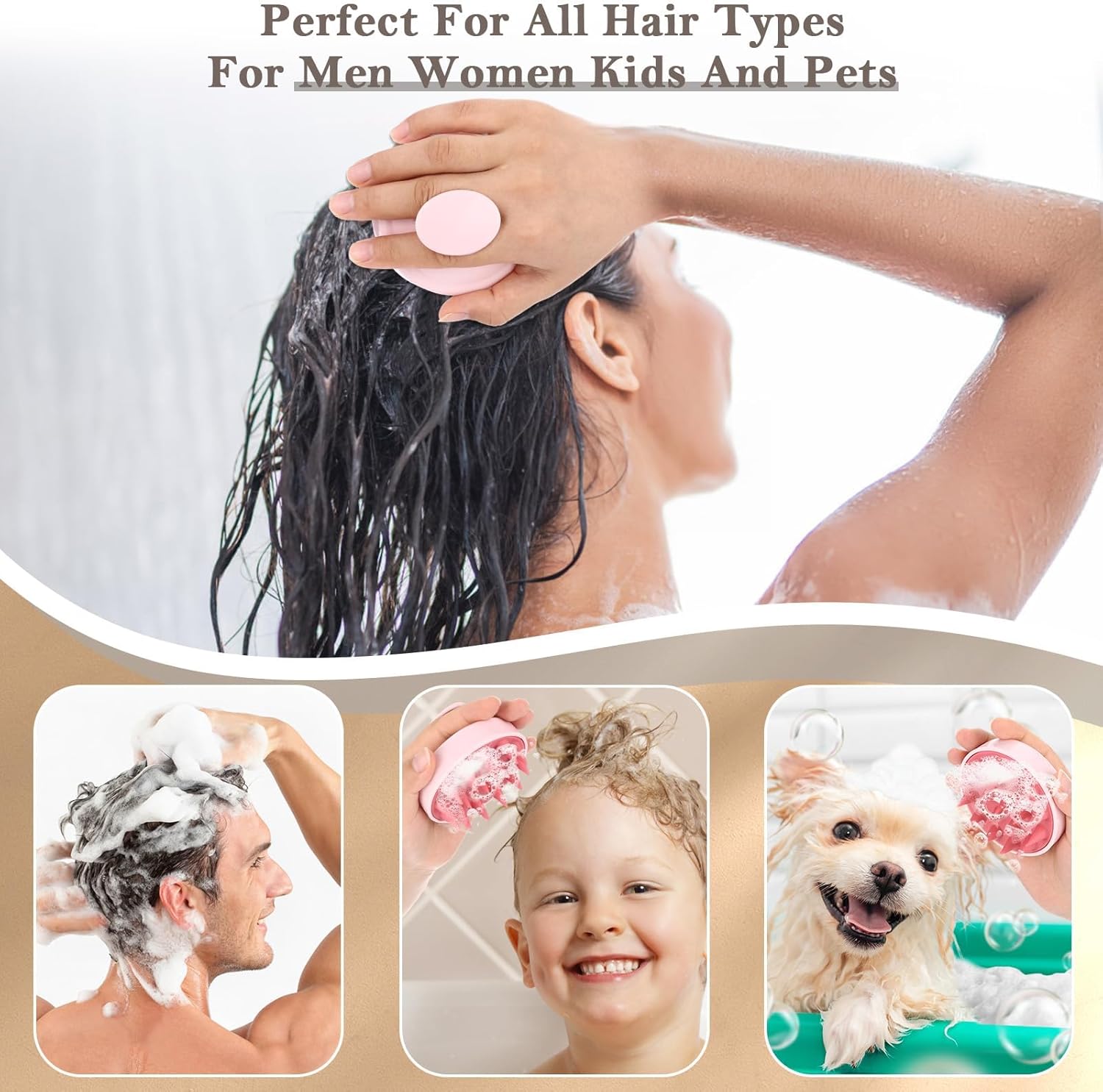 1PC 頭皮マッサージブラシソフトシリコンヘアブラシマッサー - Scalp Scrub Exfoliant のレビューと価格