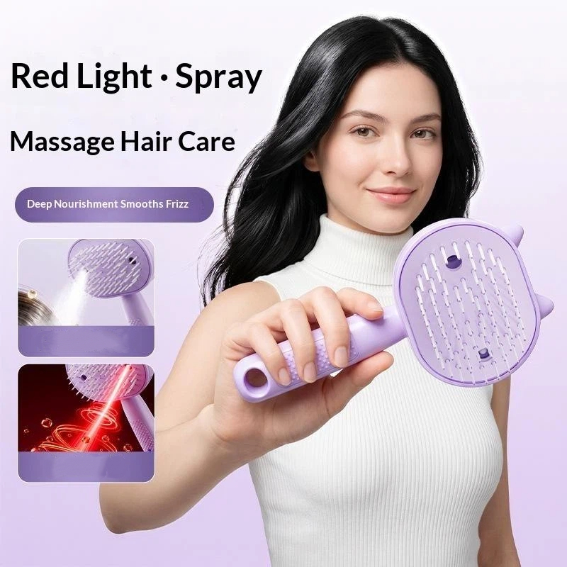 1個入り 可愛い猫耳電動スプレーヘアブラシ 赤色ライトヘアケ - Hair Care Daily のレビューと価格