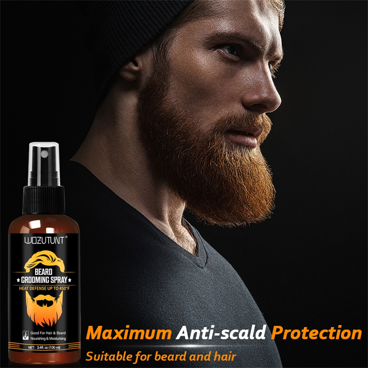 ひげのお手入れスプレー、髪やひげを紫外線や熱/化学物質による - Heat Protectant Spray のレビューと価格
