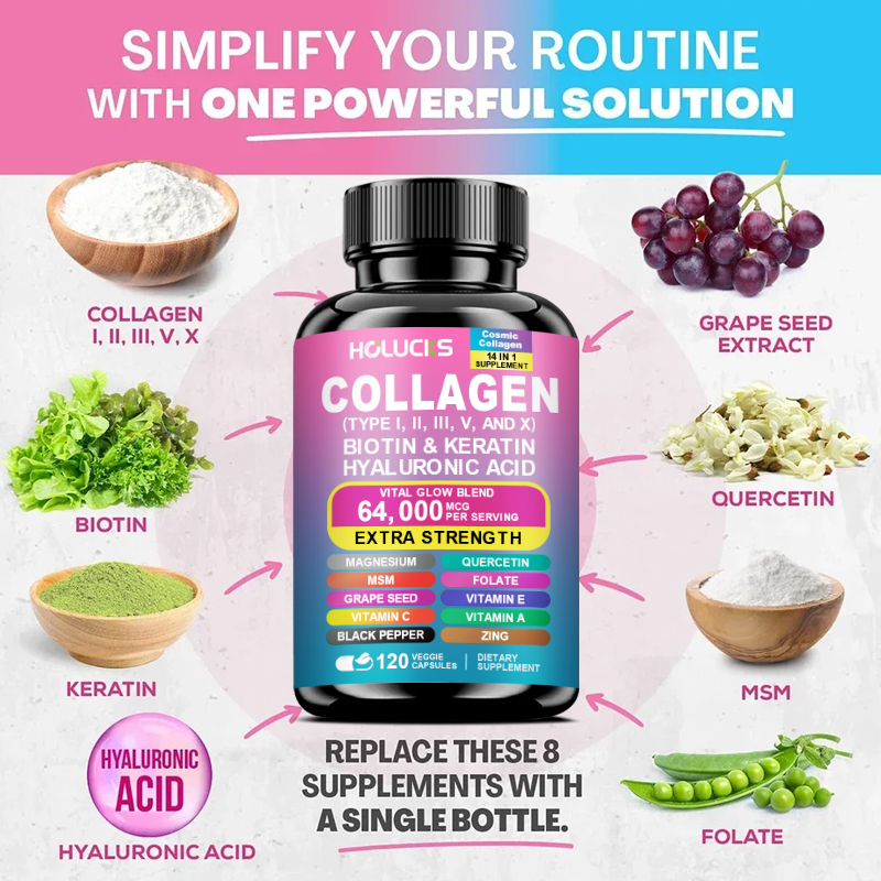 ビタミンA、C、E、ビオチン配合のコラーゲンカプセル、肌、爪 - Hair Care Vitamin E のレビューと価格