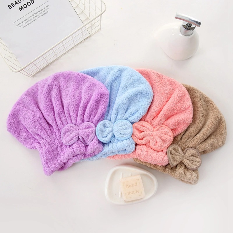 マイクロファイバーヘアターバン（1枚）、蝶結び付き、コンパク - Hair Care Daily のレビューと価格